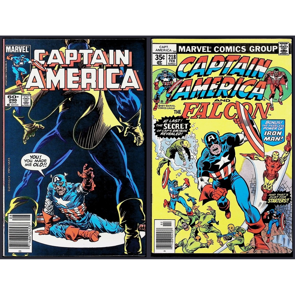 Captain America 2X Comic Lot #218 296 Cap Origin Revealed Newsstand Marvel